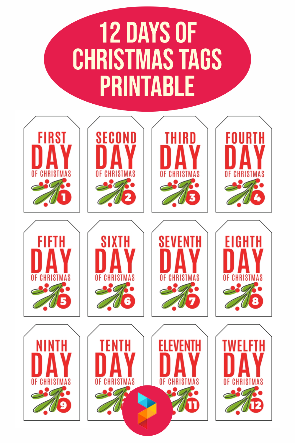 12 Days Of Christmas Tags Printable