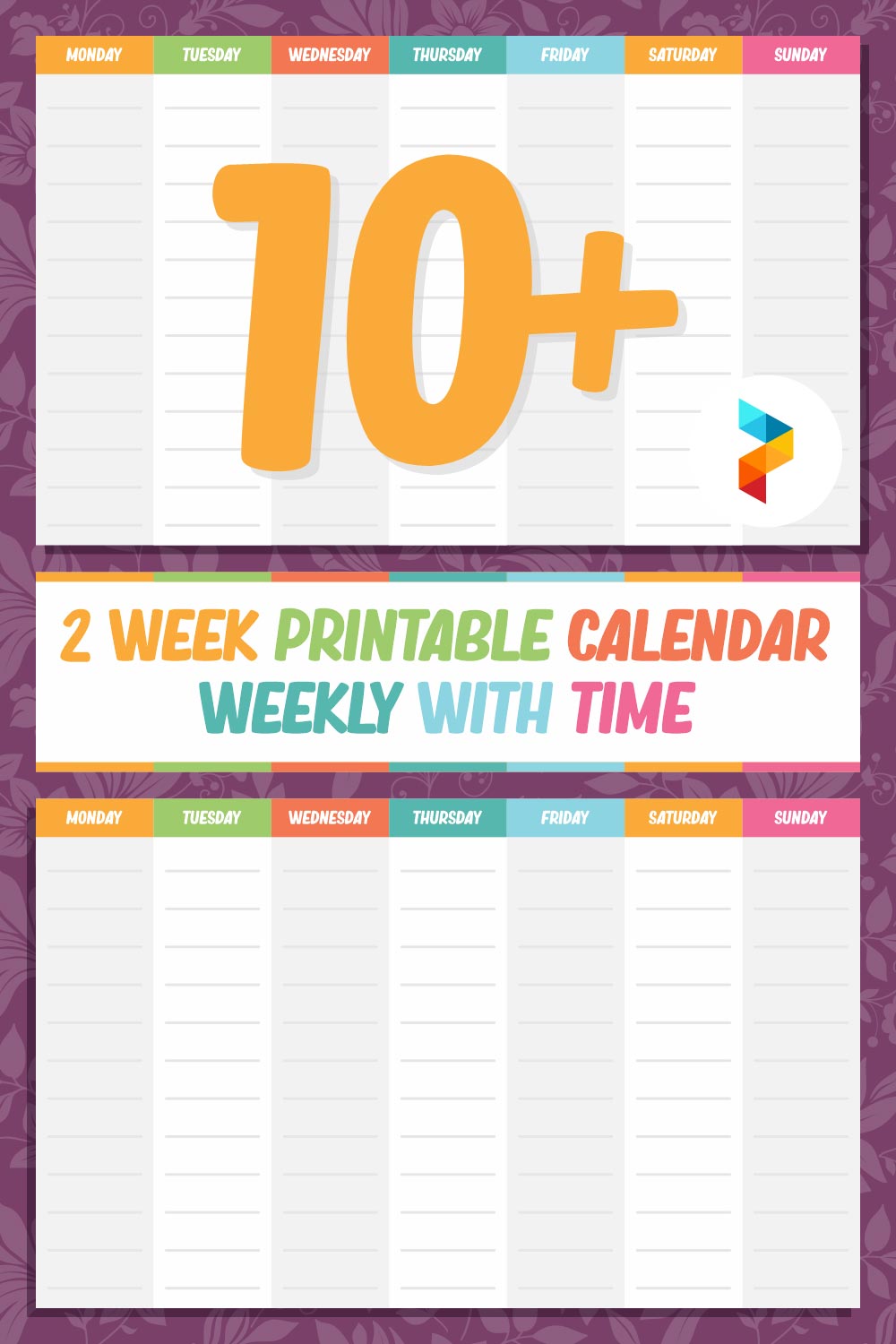 2 Week Calendar Weekly With Time 2 Week Calendar Weekly With Time