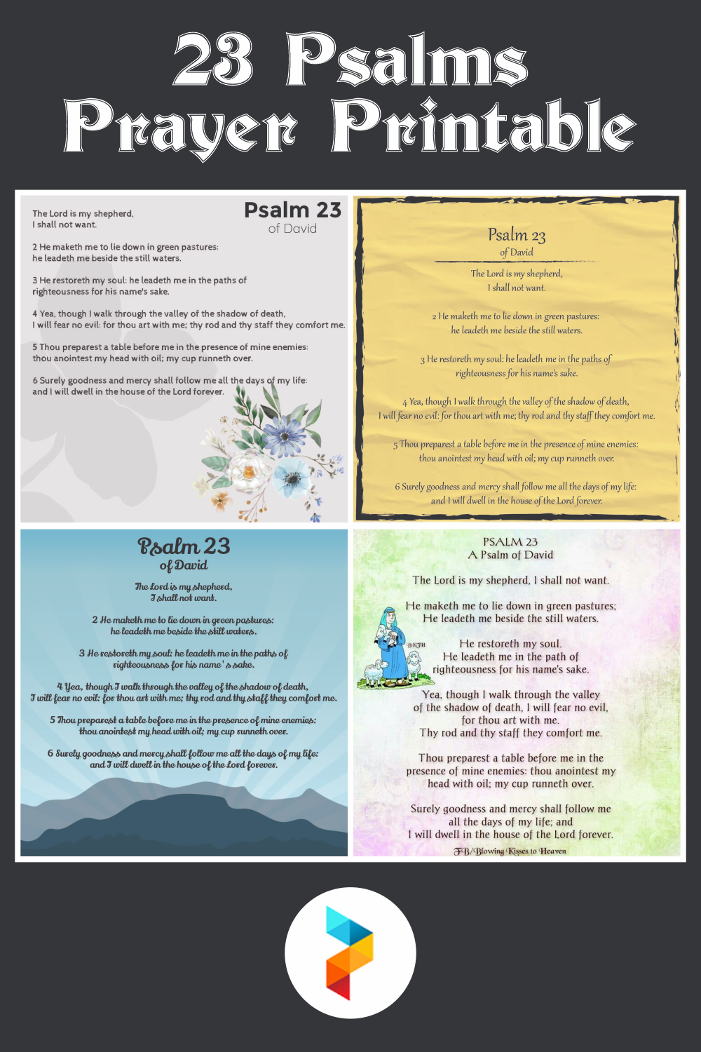 23 Psalms Prayer Printable