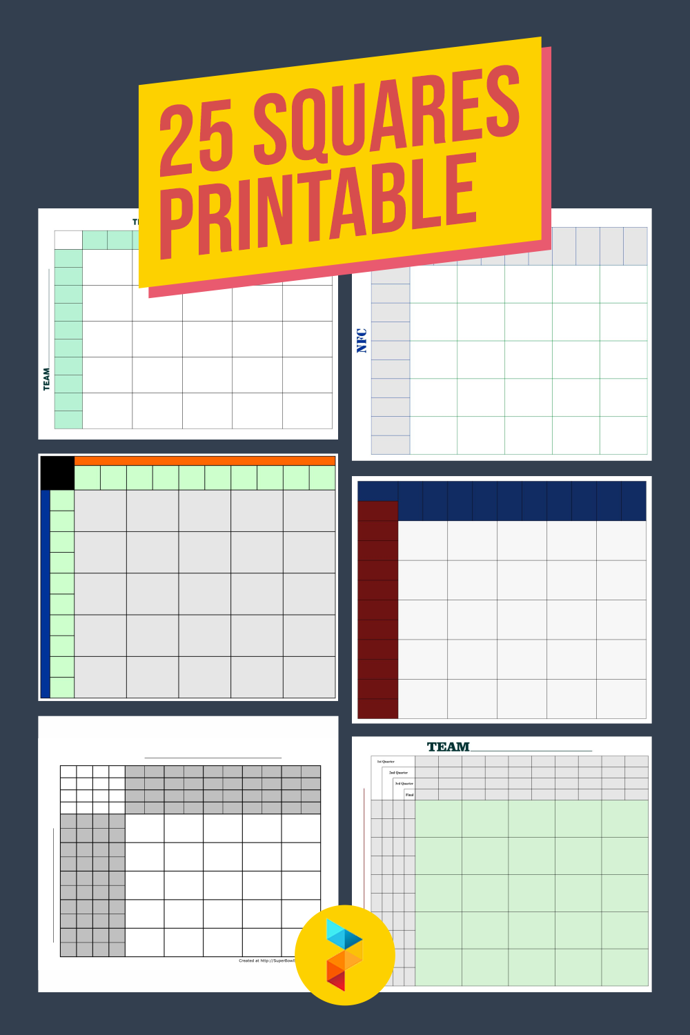 25 Square Grid Free Printable