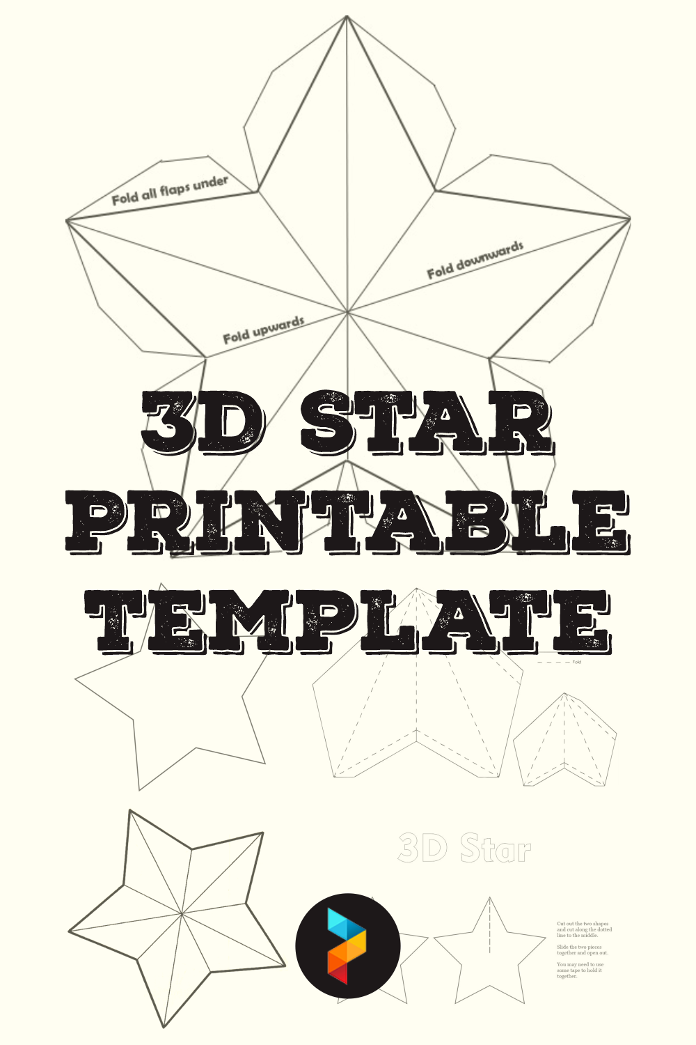 10 Best 3D Star Printable Template - printablee.com