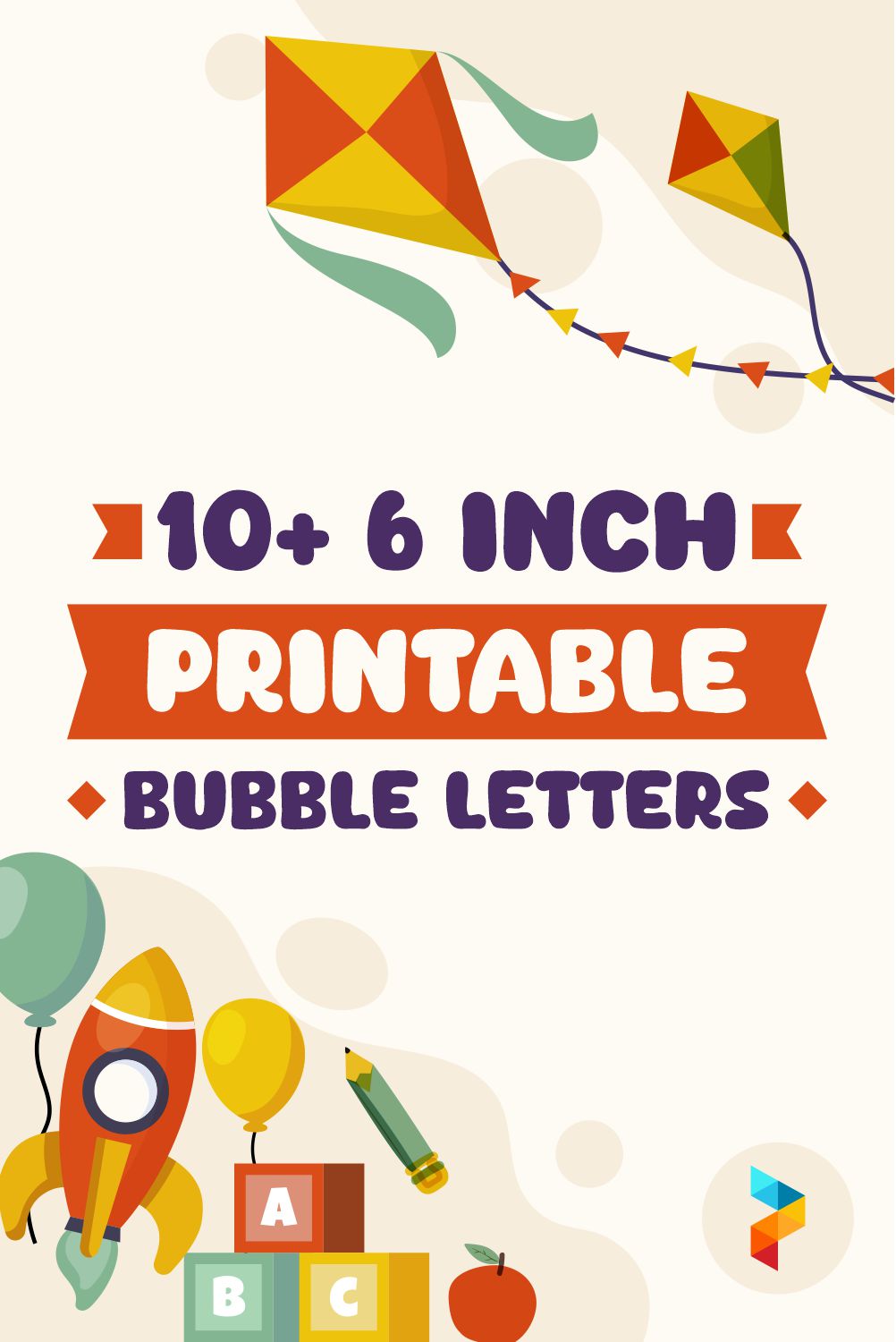 6 Inch Printable Bubble Letters