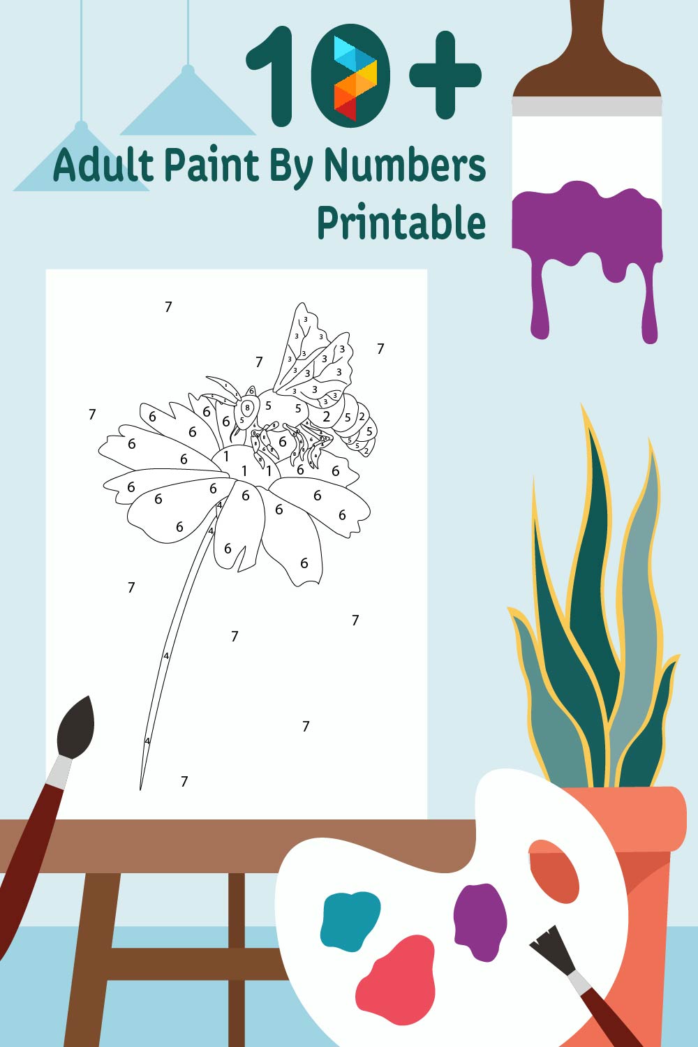 10 Best Paint By Number Printable Templates - printablee.com  Abstract  coloring pages, Detailed coloring pages, Adult color by number