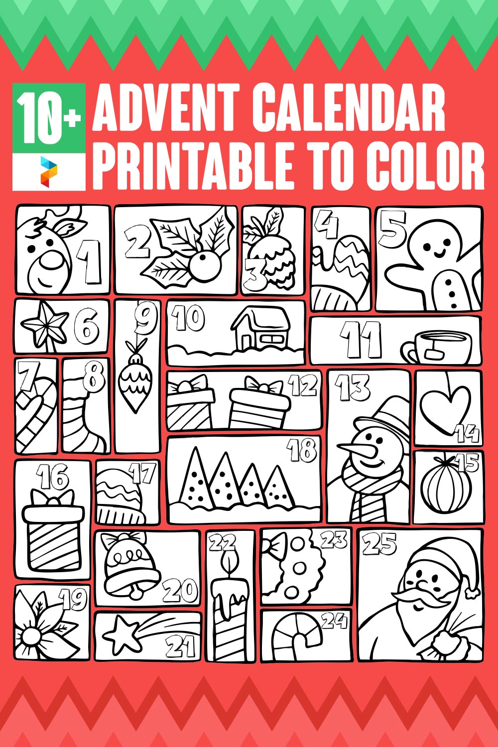 Advent Calendar To Color Advent Calendar To Color