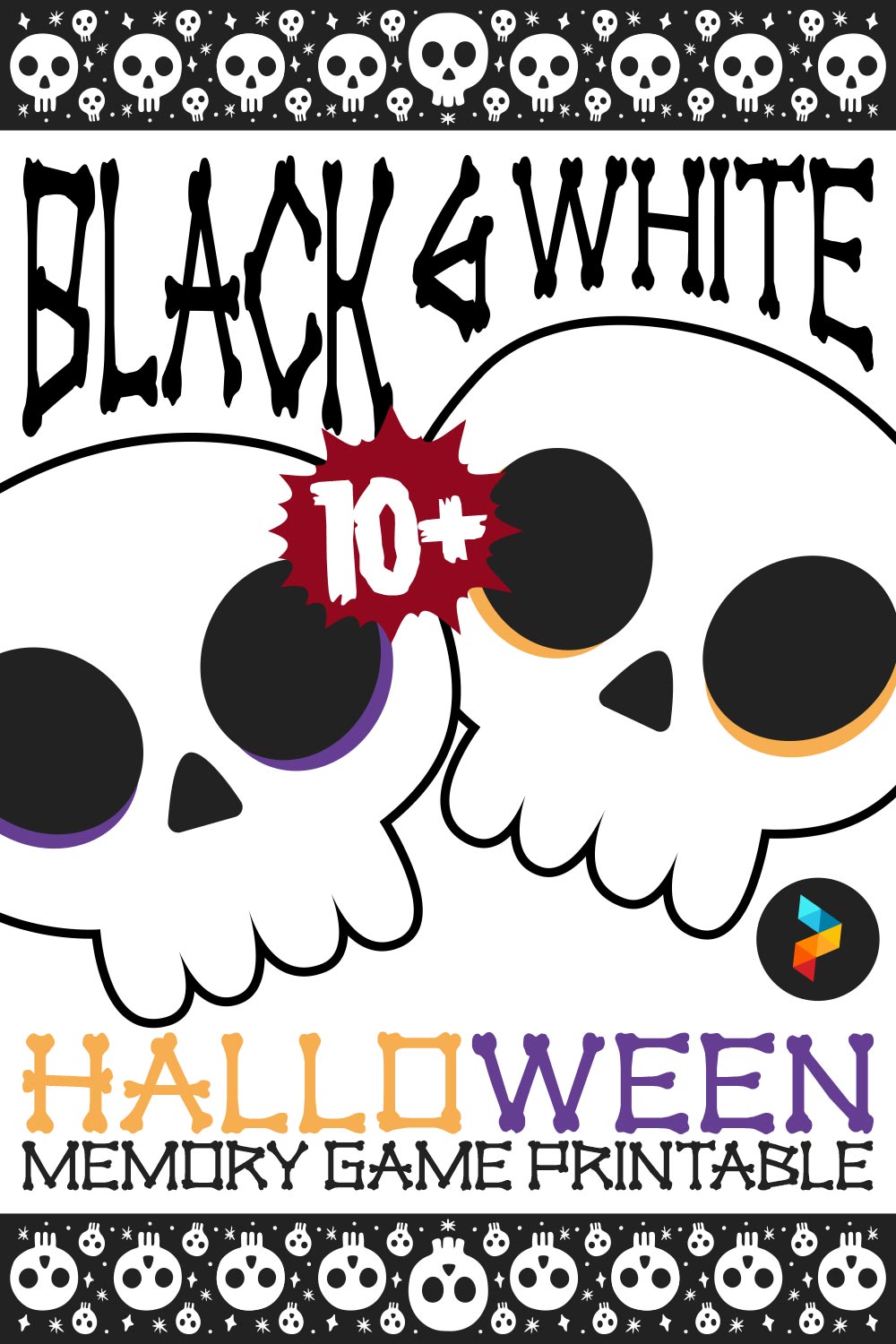 Black And White Halloween Memory Game Printable