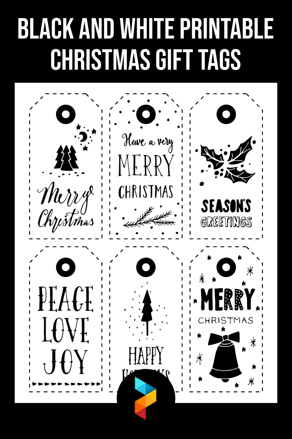 Black And White Printable Christmas Gift Tags