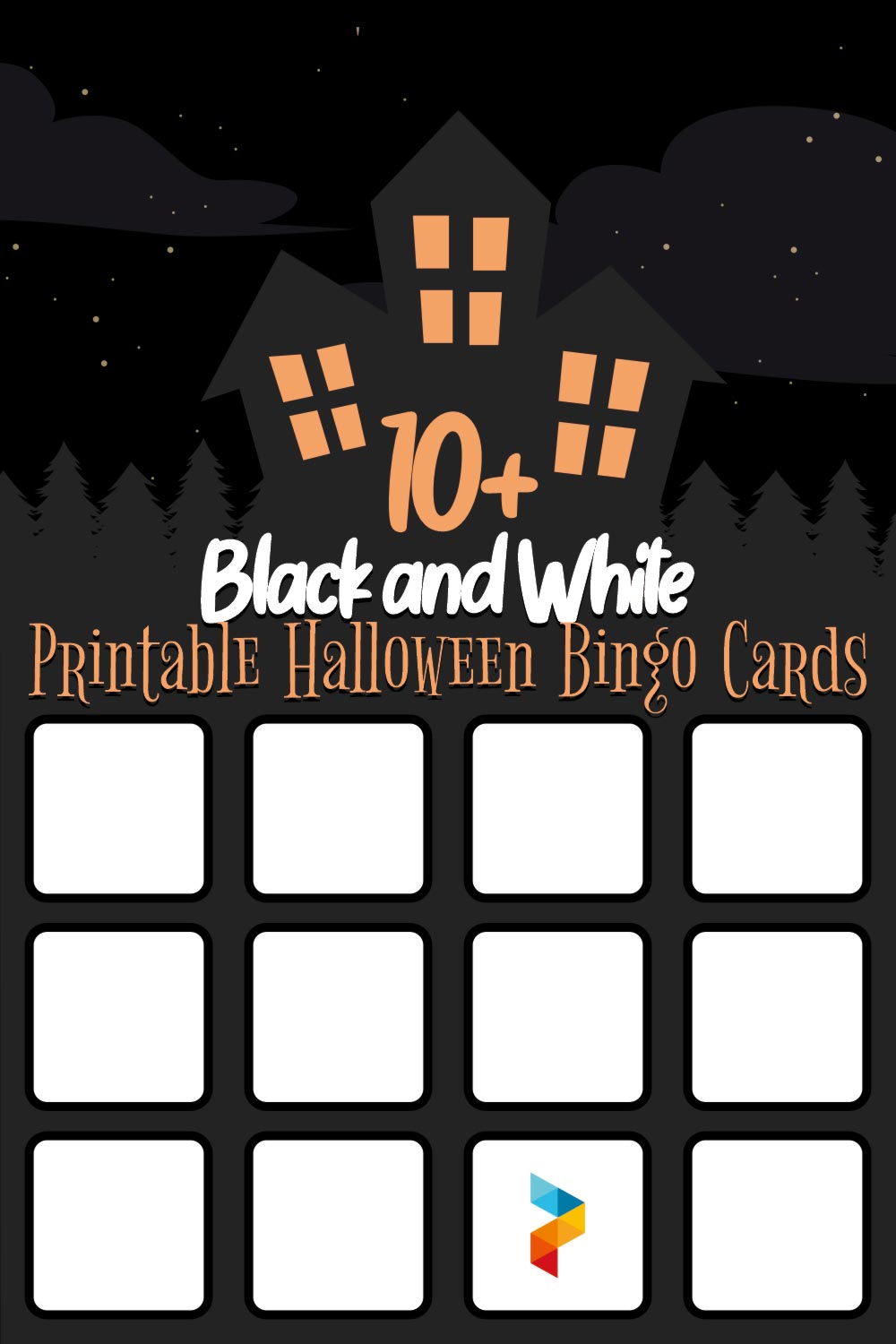 Black And White Printable Halloween Bingo Cards