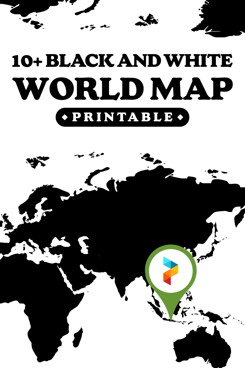 10 best black and white world map printable printablee com