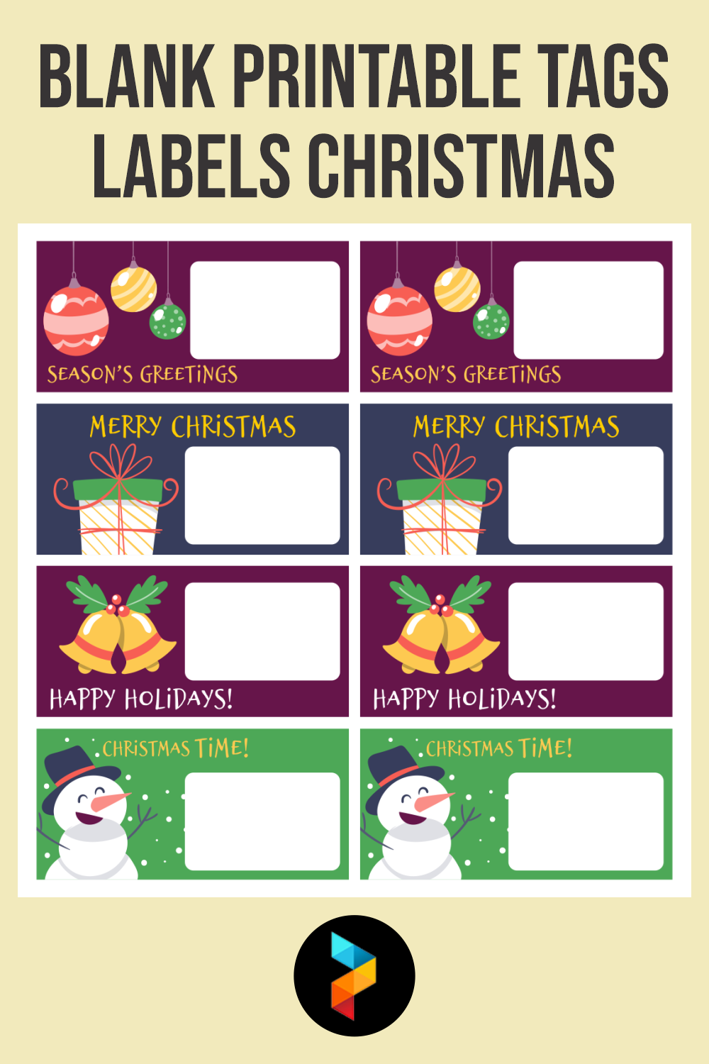 Blank Tags Labels Christmas