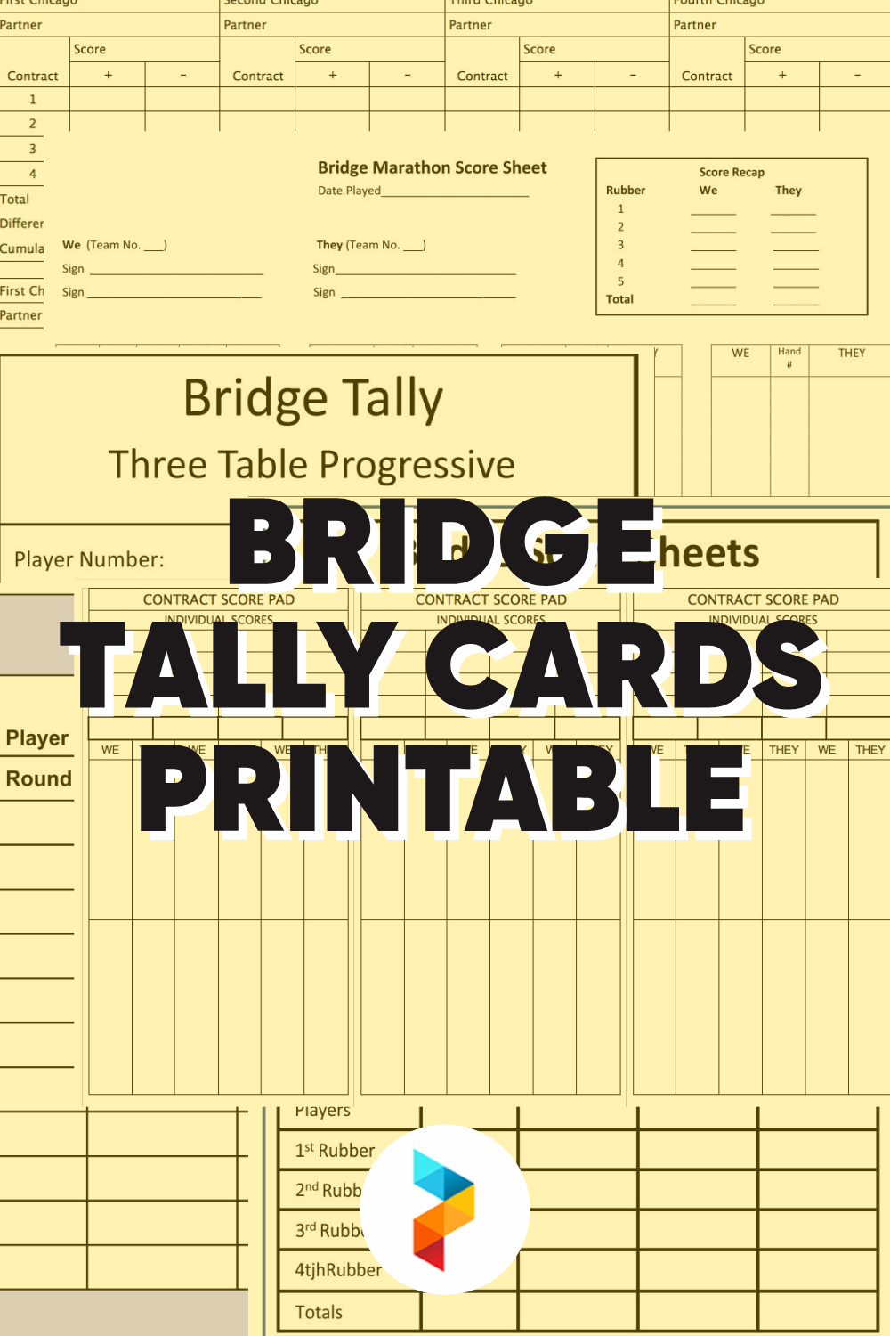 Bridge Tally Cards