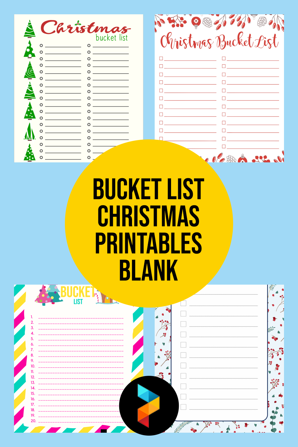 Bucket List Christmas Blank