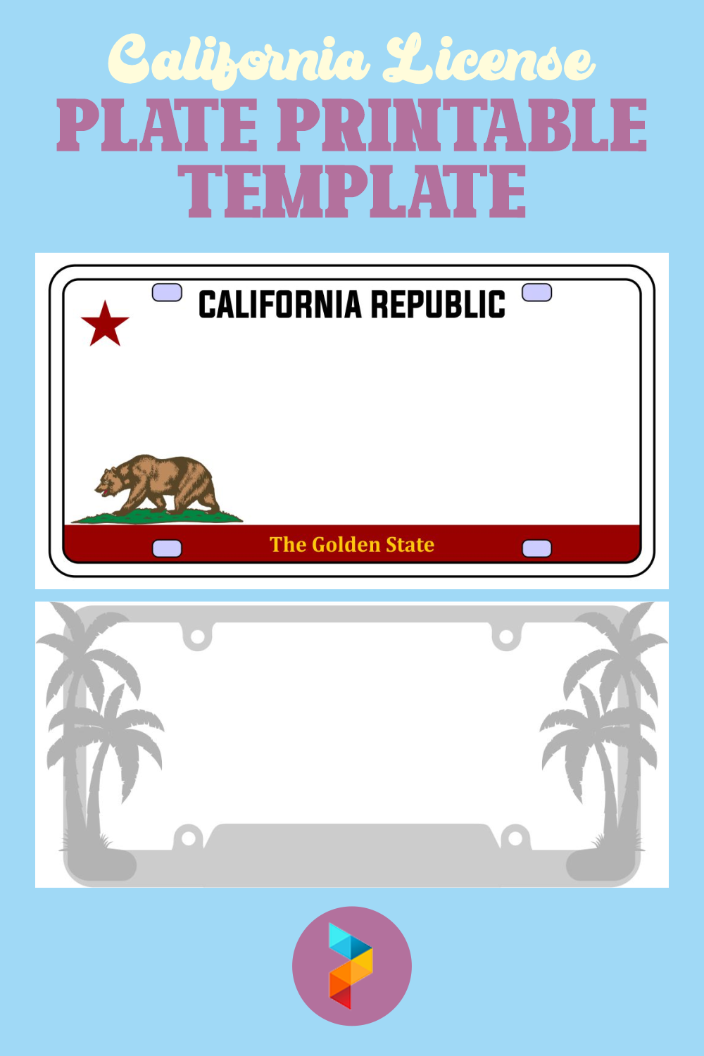 6 Best California License Plate Printable Template Printablee Com