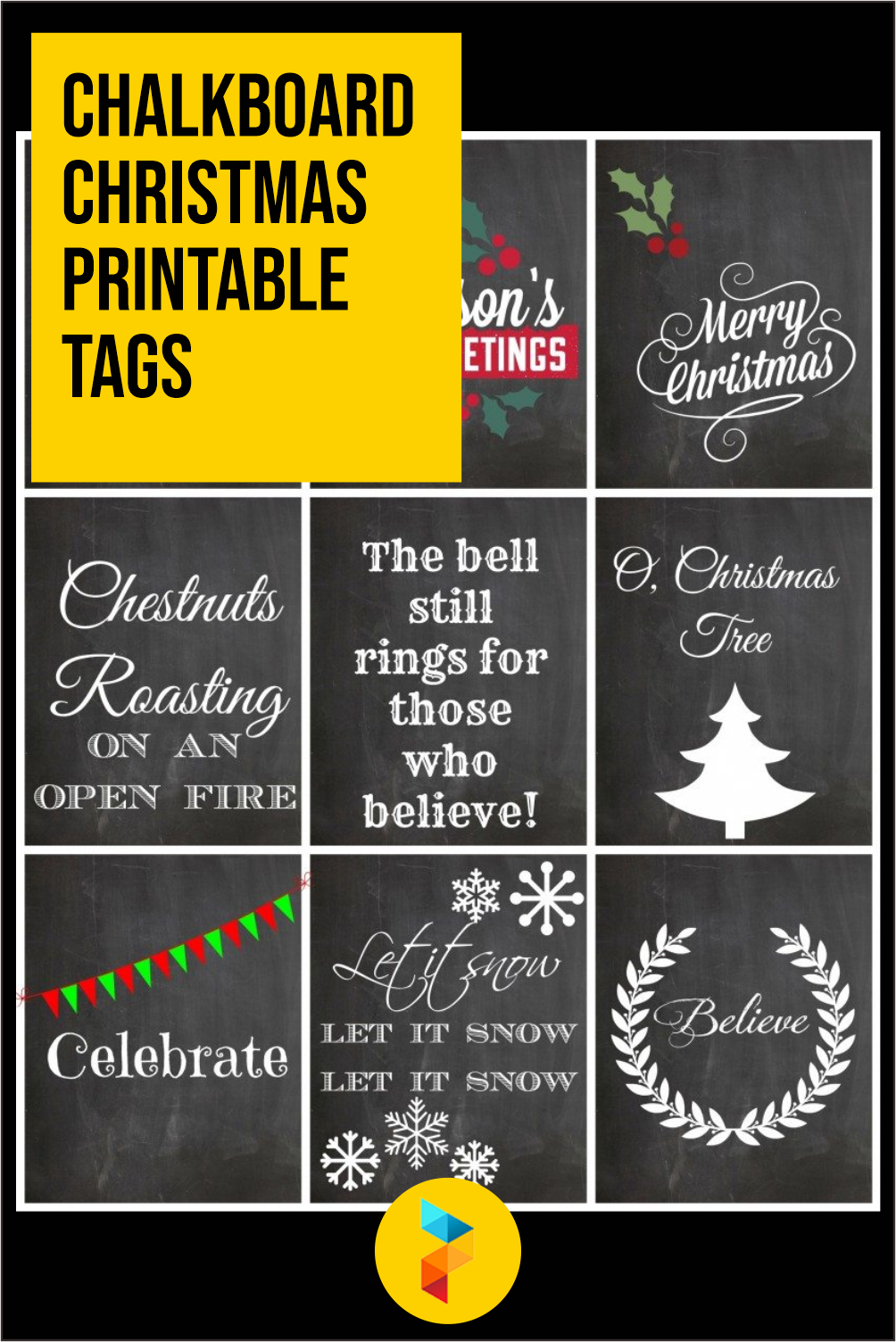 Chalkboard Christmas  Tags