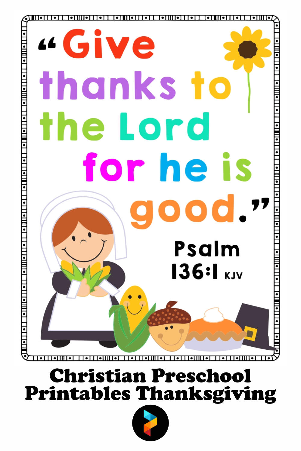 Christian Preschool Printables Thanksgiving