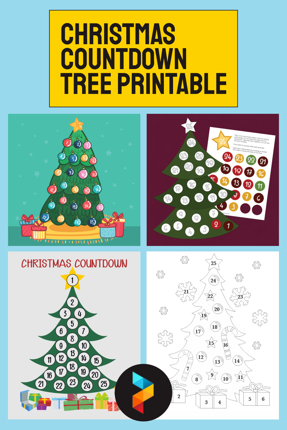 6 Best Christmas Countdown Tree Printable