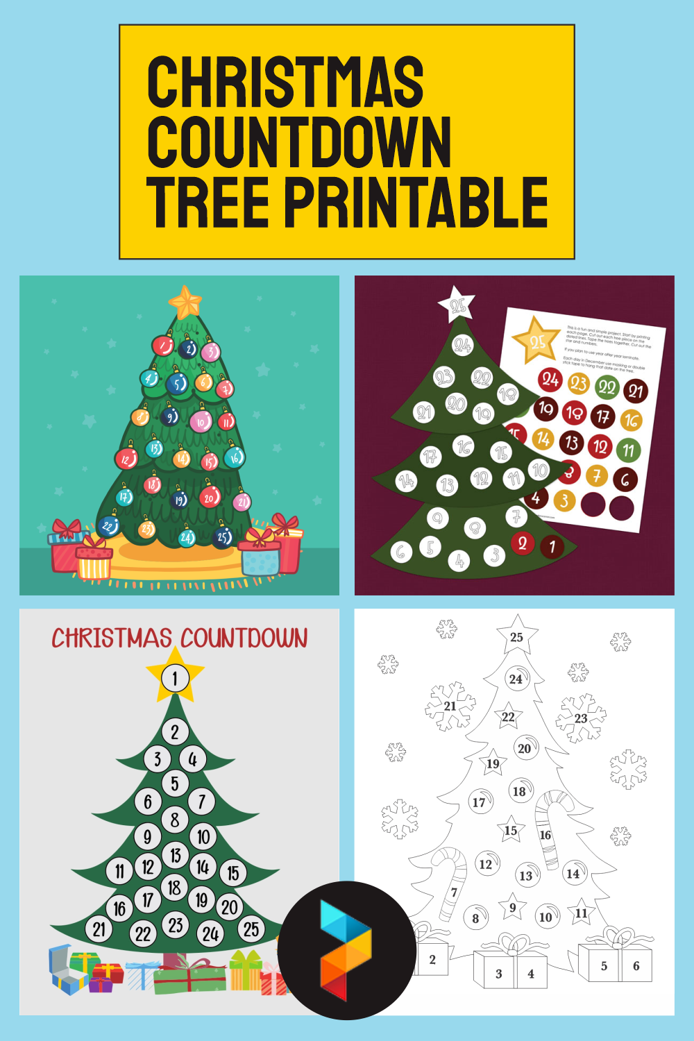 Christmas Countdown Tree - 14 Free PDF Printables | Printablee