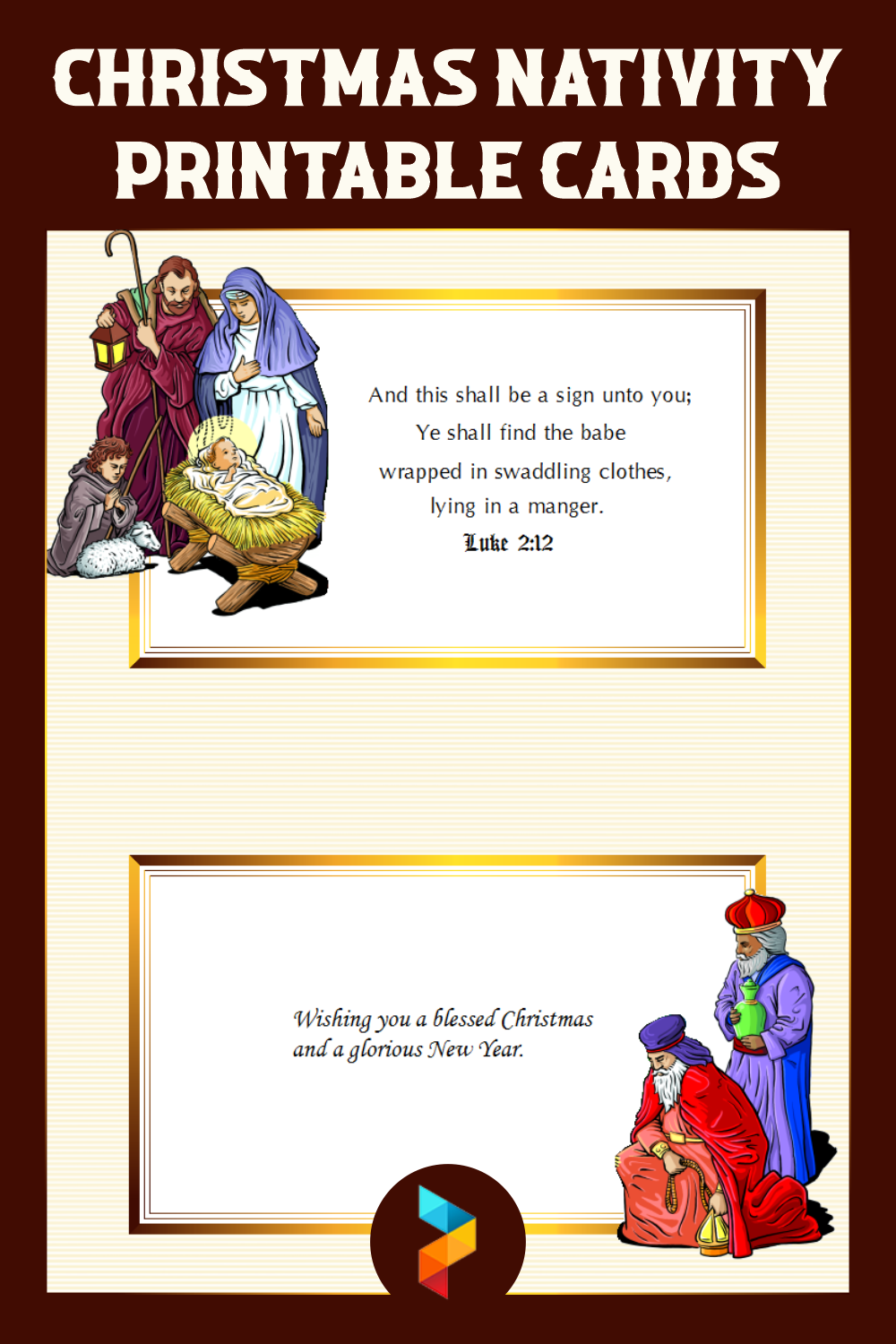 5 Best Christmas Nativity Free Printable Cards PDF for Free at Printablee