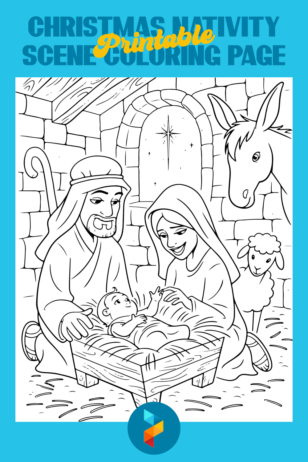 6 Best Christmas Nativity Scene Coloring Page Printable Printablee Com