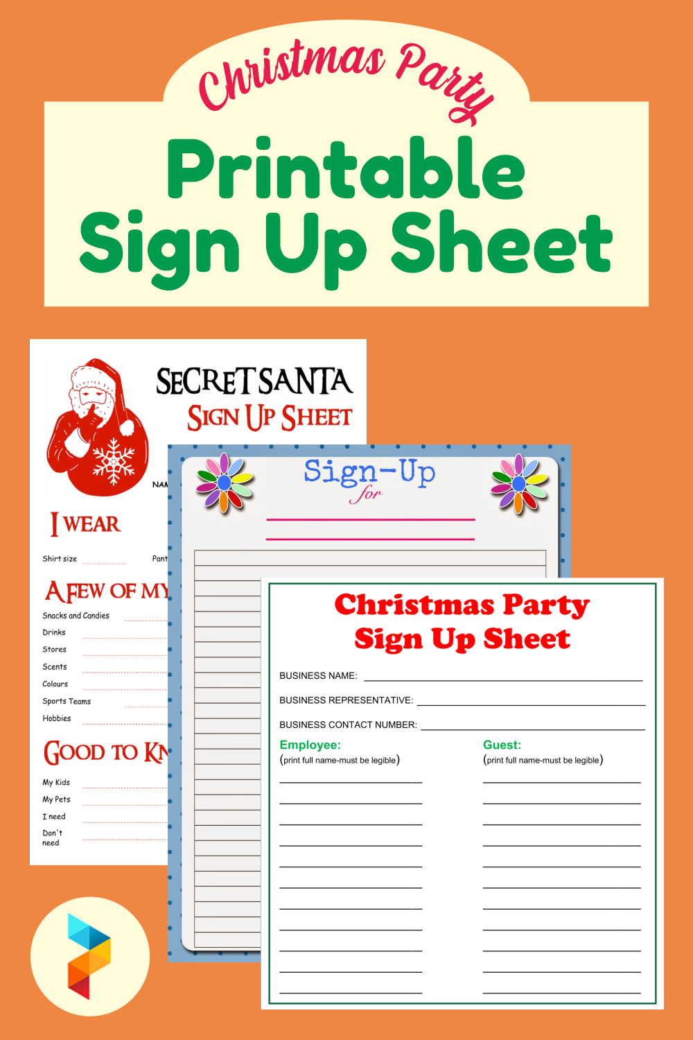 Christmas Party Printable Sign Up Sheet