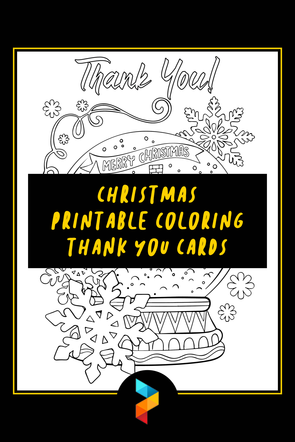 Christmas  Coloring Thank You Cards