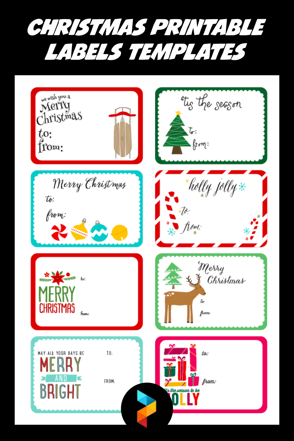 23 Best Christmas Printable Labels Templates - printablee.com Pertaining To Christmas Address Labels Template