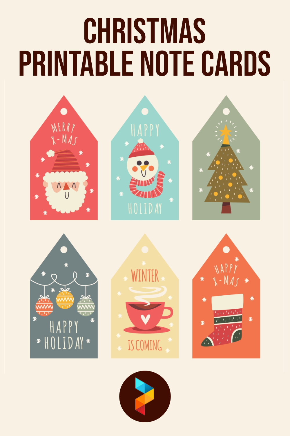 10 Best Free Christmas Printable Note Cards - printablee.com