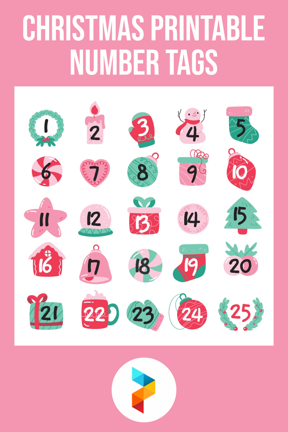 Free Printable Christmas Number Tags