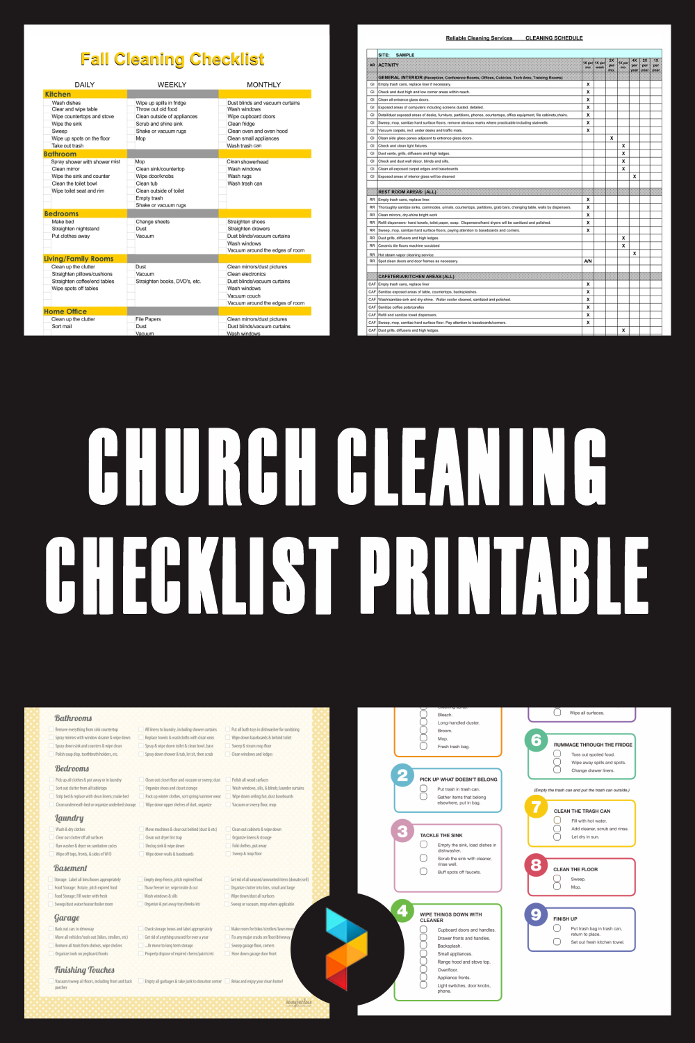 Fall Church Cleaning Checklist Printable