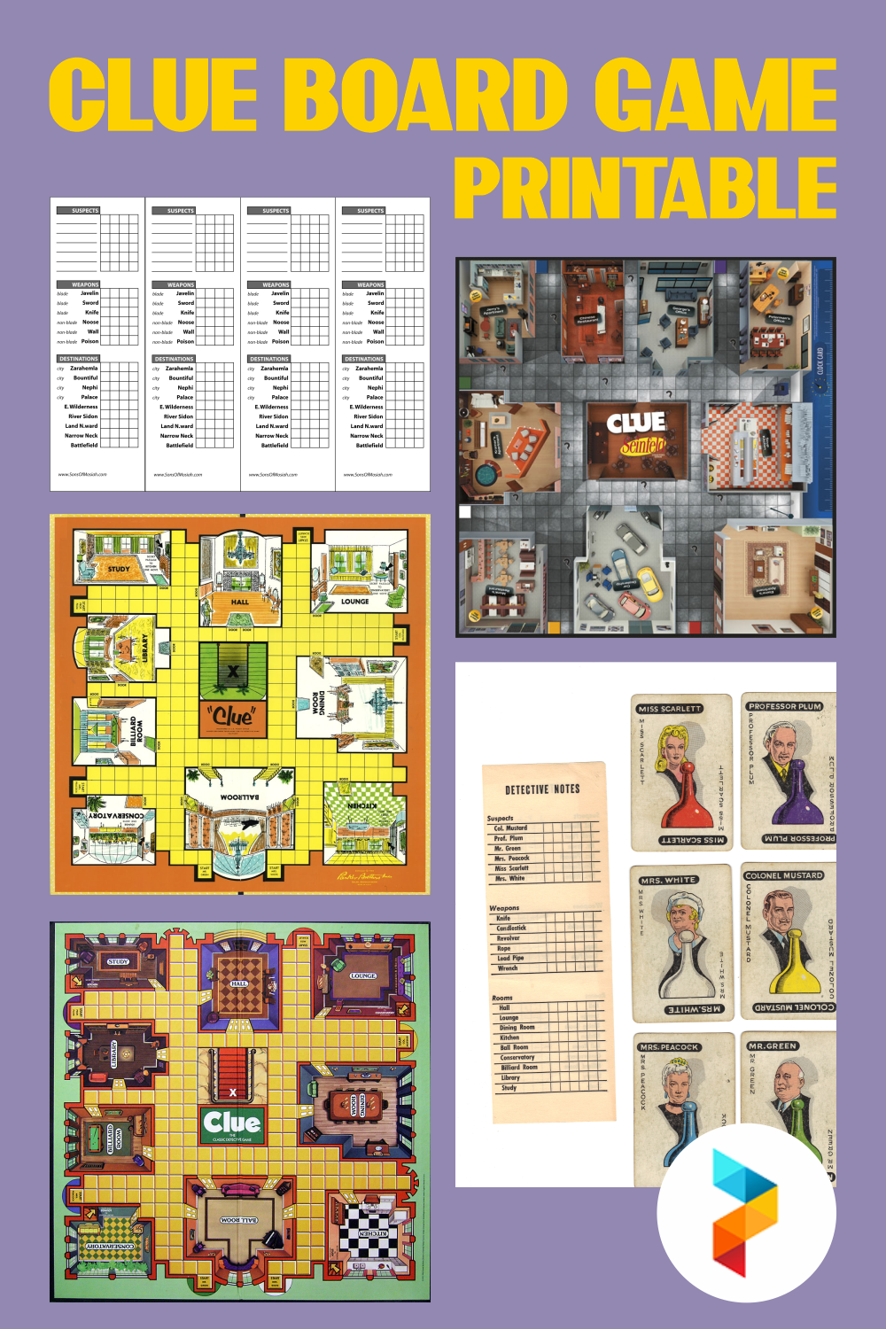 Clue Game Board Template