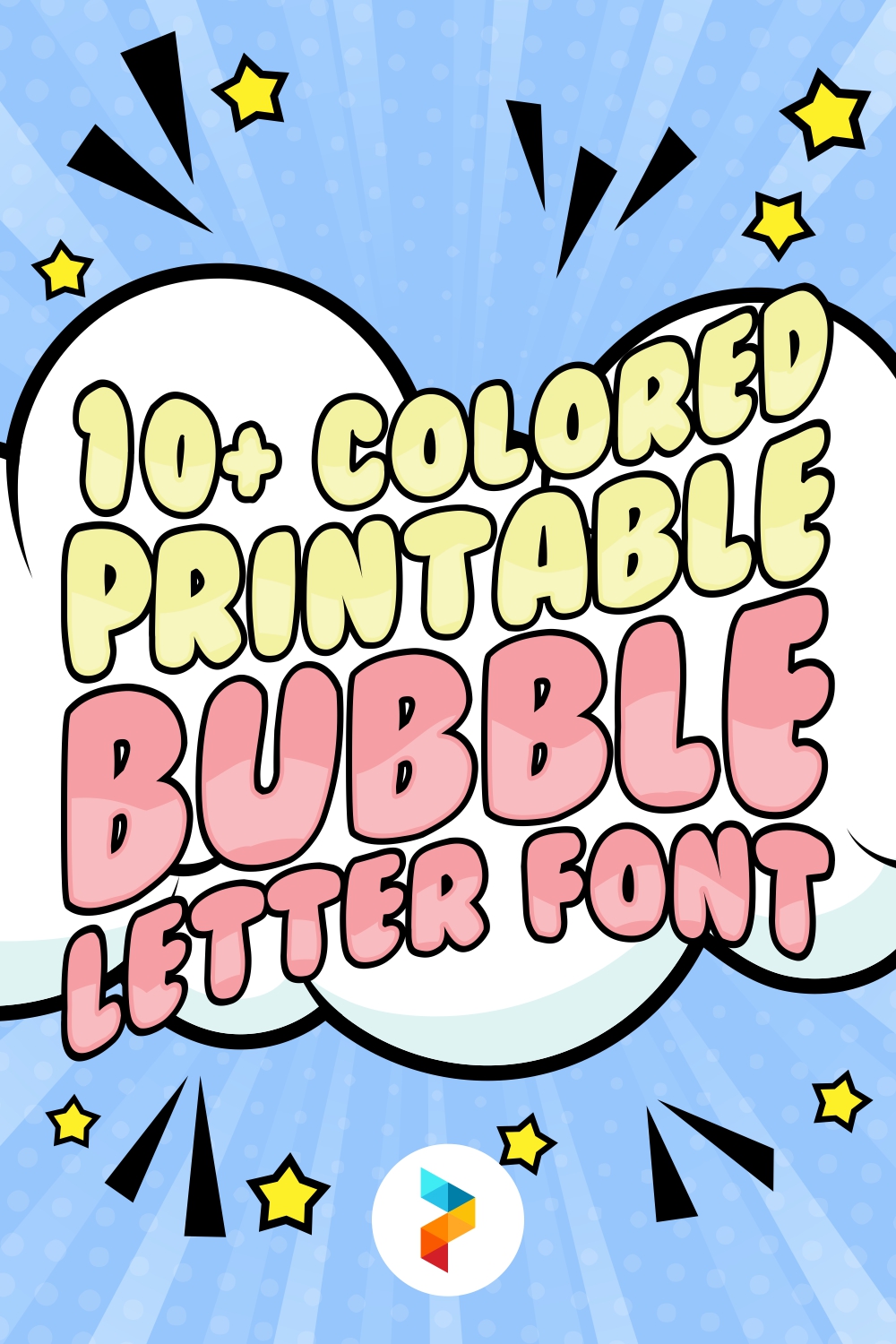 Colored Printable Bubble Letter Font
