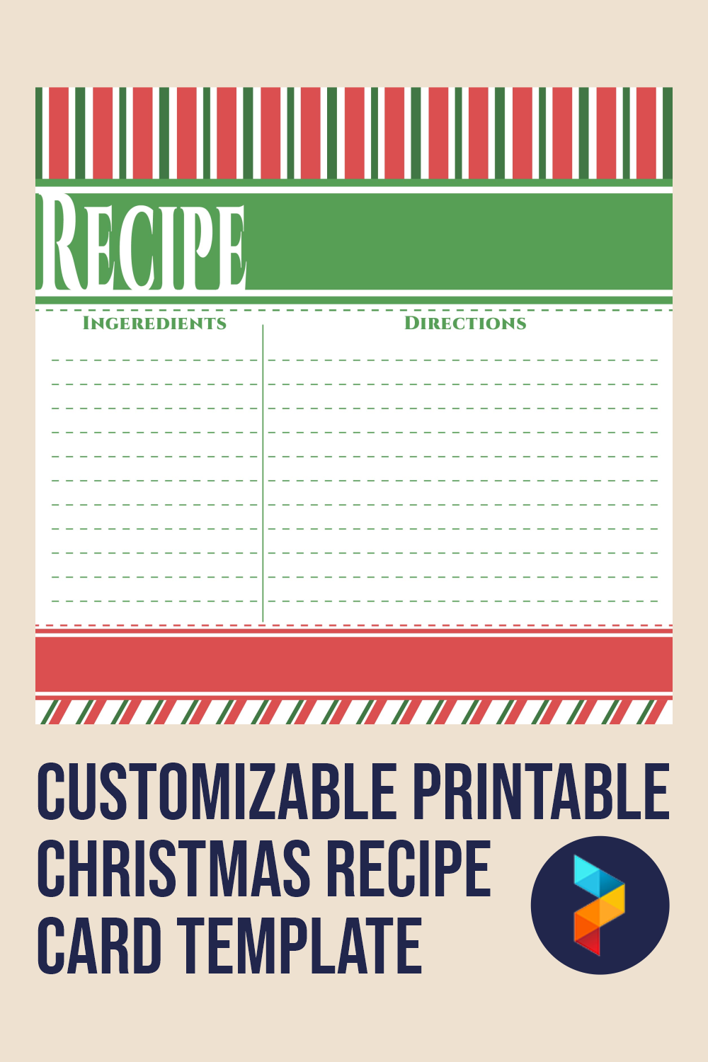 Customizable Christmas Recipe Card Template - 6 Free PDF Printables  Printablee