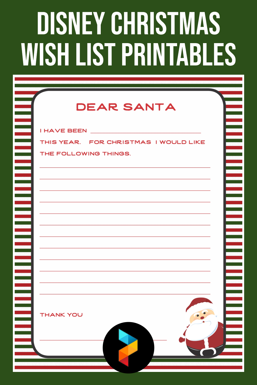 Disney Christmas Wish List Printables