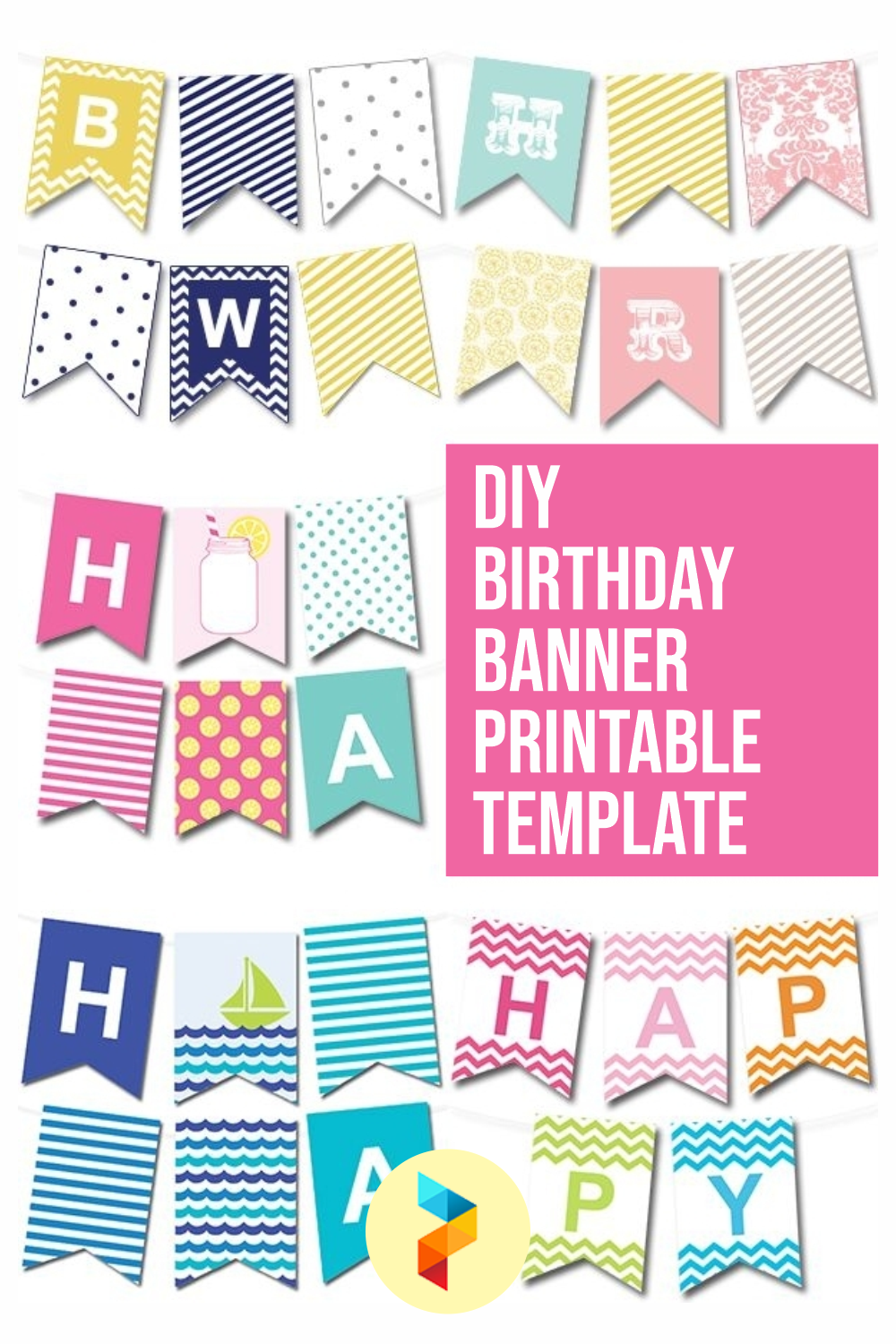 20 Best DIY Birthday Banner Printable Template - printablee.com In Diy Party Banner Template