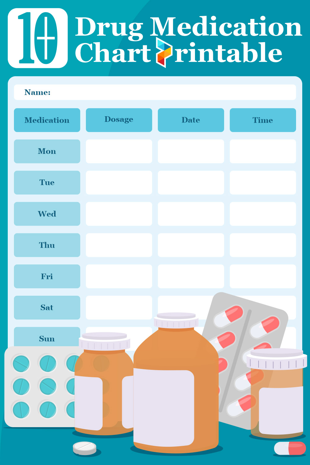 10 Best Drug Medication Chart Printable PDF for Free at Printablee