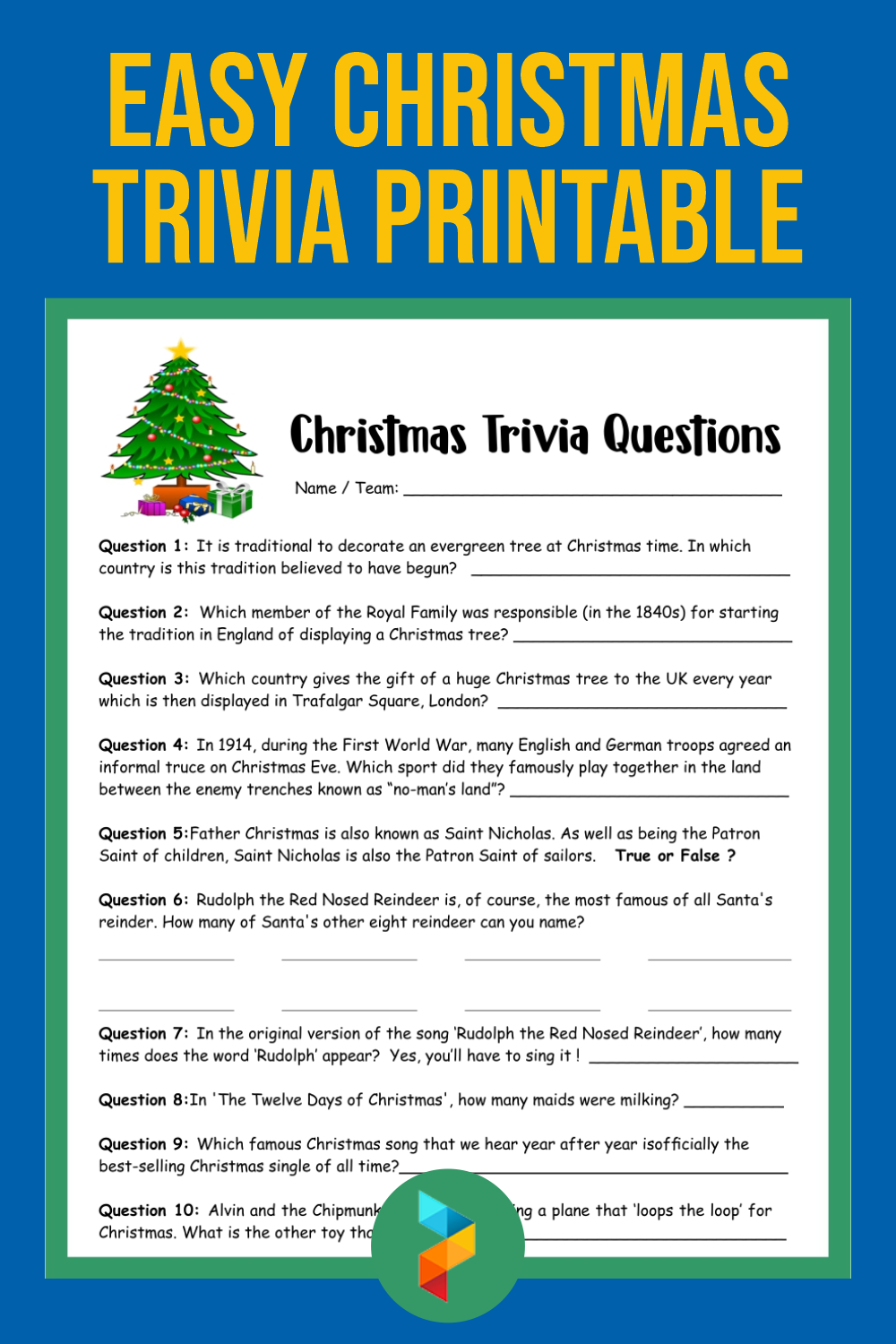 10 Best Easy Christmas Trivia Printable - printablee.com