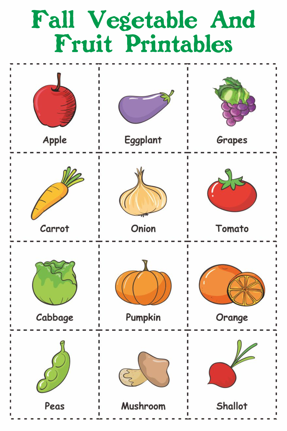 10 Best Fall Vegetable And Fruit Printables PDF for Free at Printablee