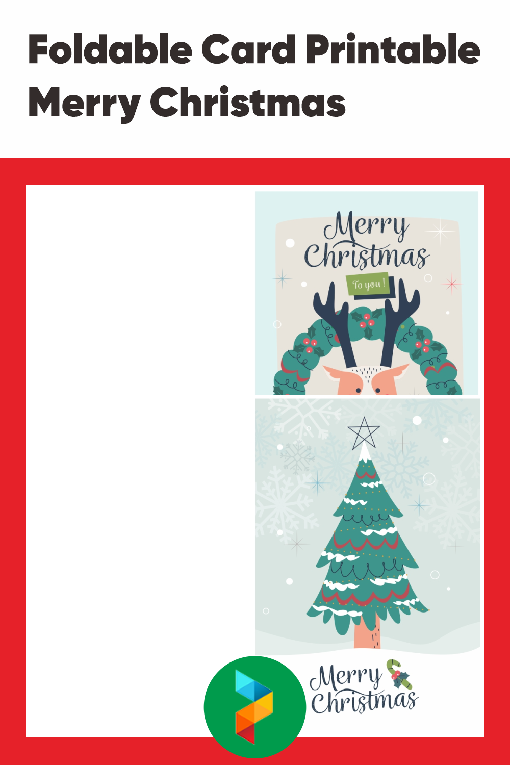 10 Best Foldable Card Printable Merry Christmas