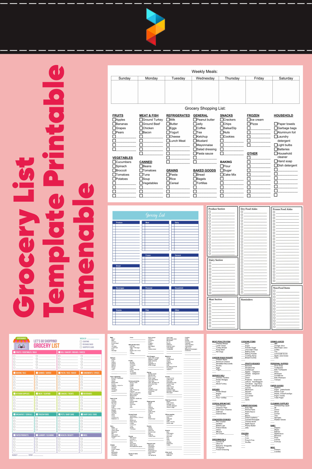 7 best grocery list template printable amenable