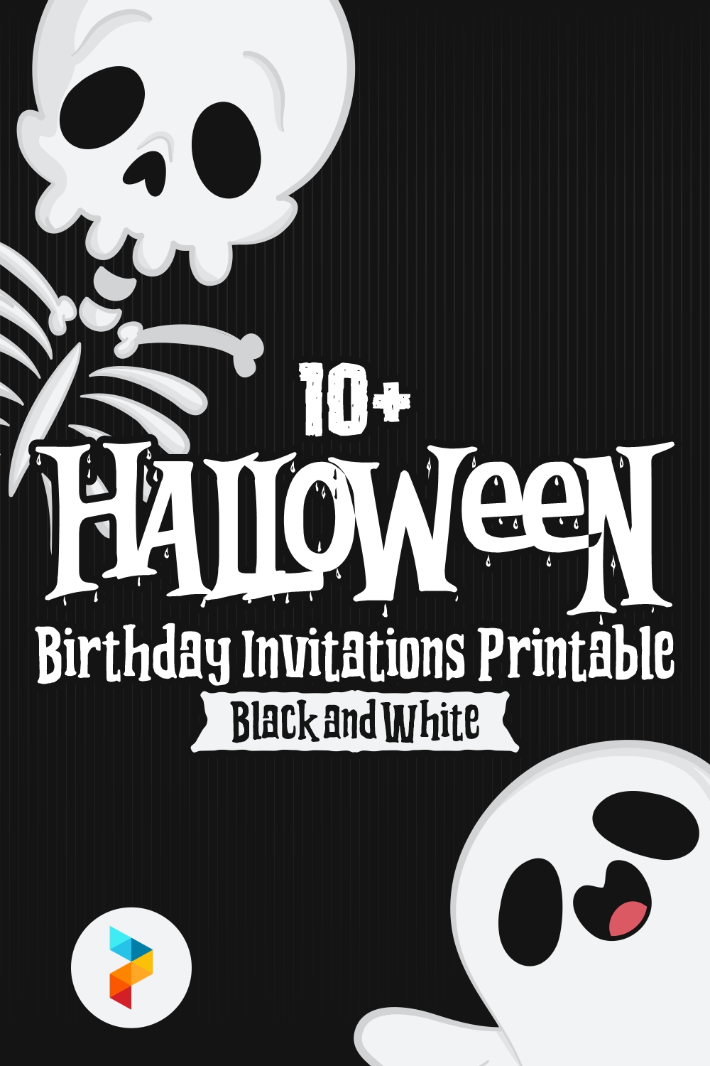 Halloween Birthday Invitations Printable Black And White