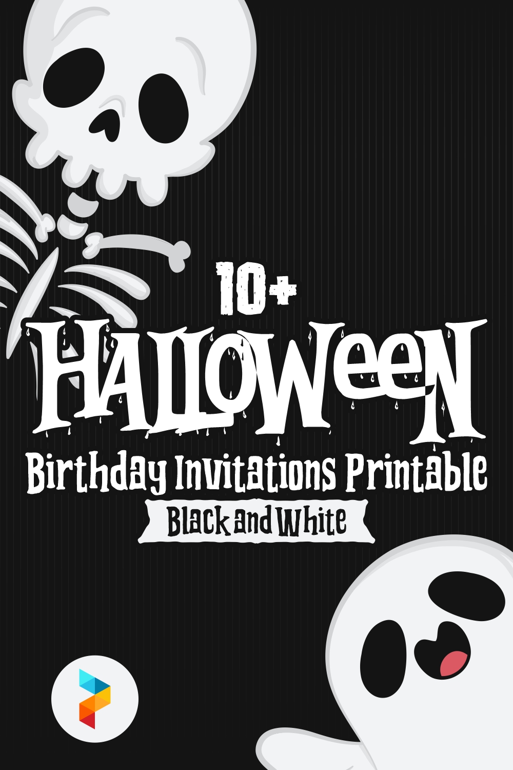 Halloween Birthday Invitations Black And White