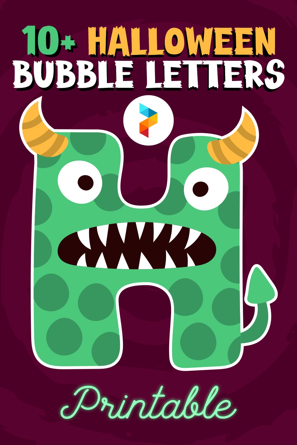Halloween Bubble Letters H Printable