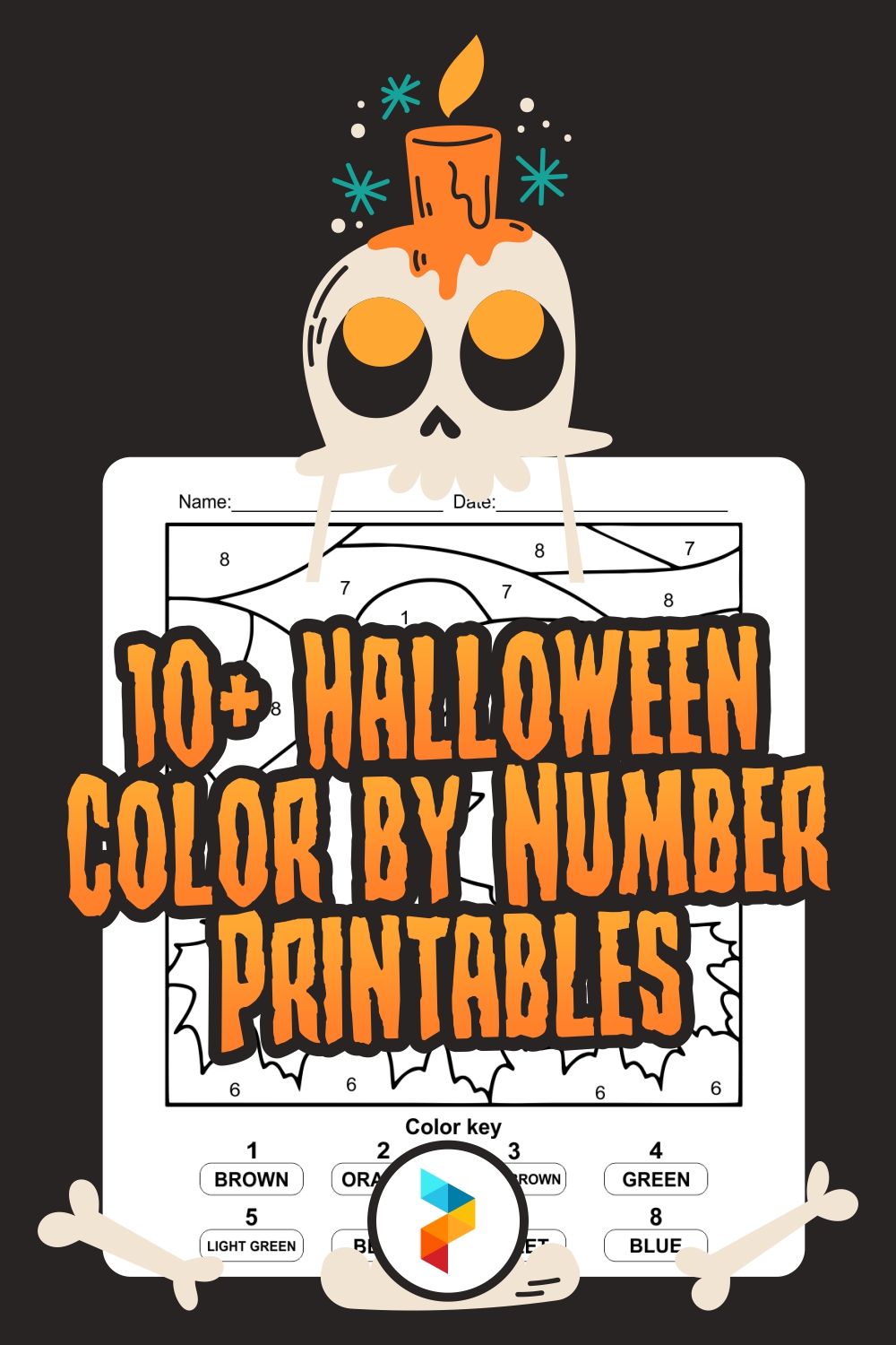 10 best halloween color by number printables printablee com