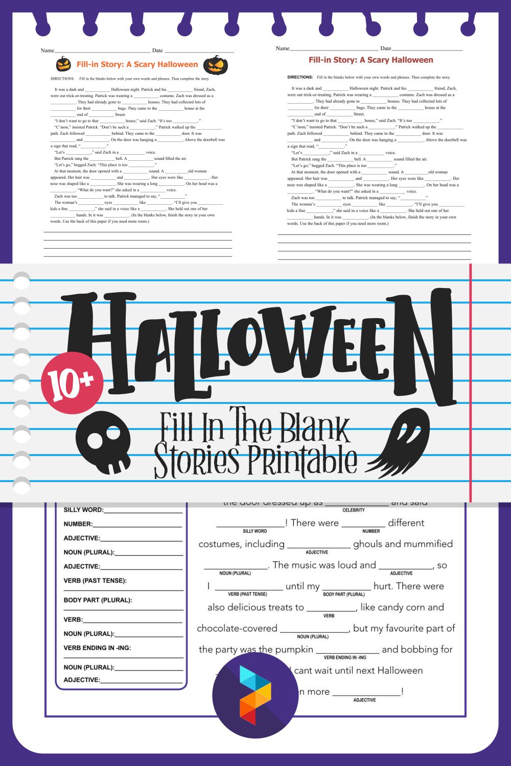 Halloween Fill In The Blank Stories Printable