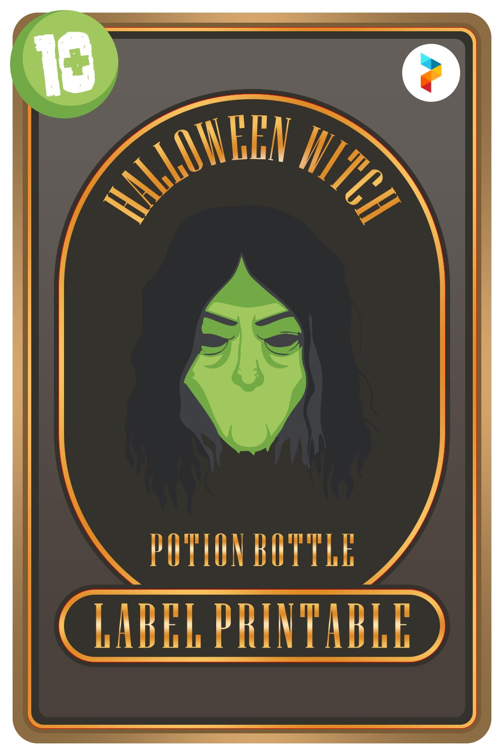 Halloween Witch Potion Bottle Label