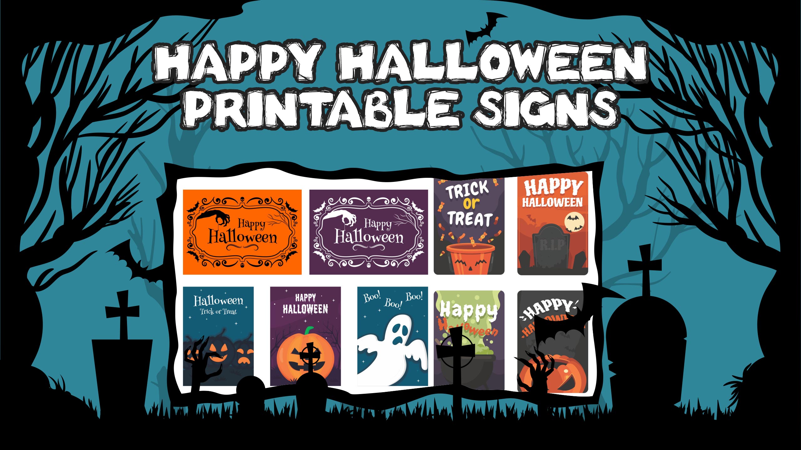 Happy Halloween Printable Signs
