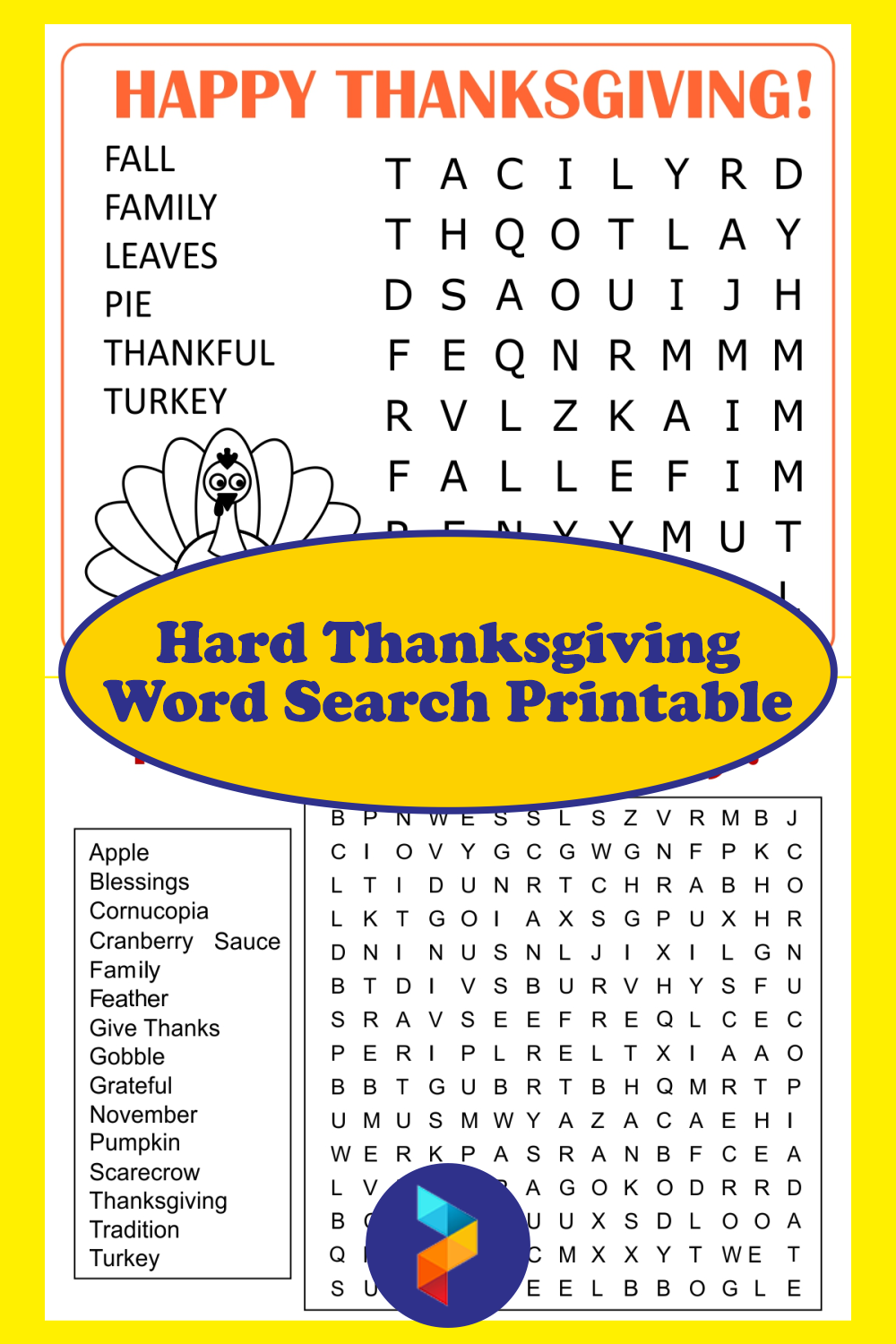 Hard Thanksgiving Word Search 10 Free PDF Printables Printablee