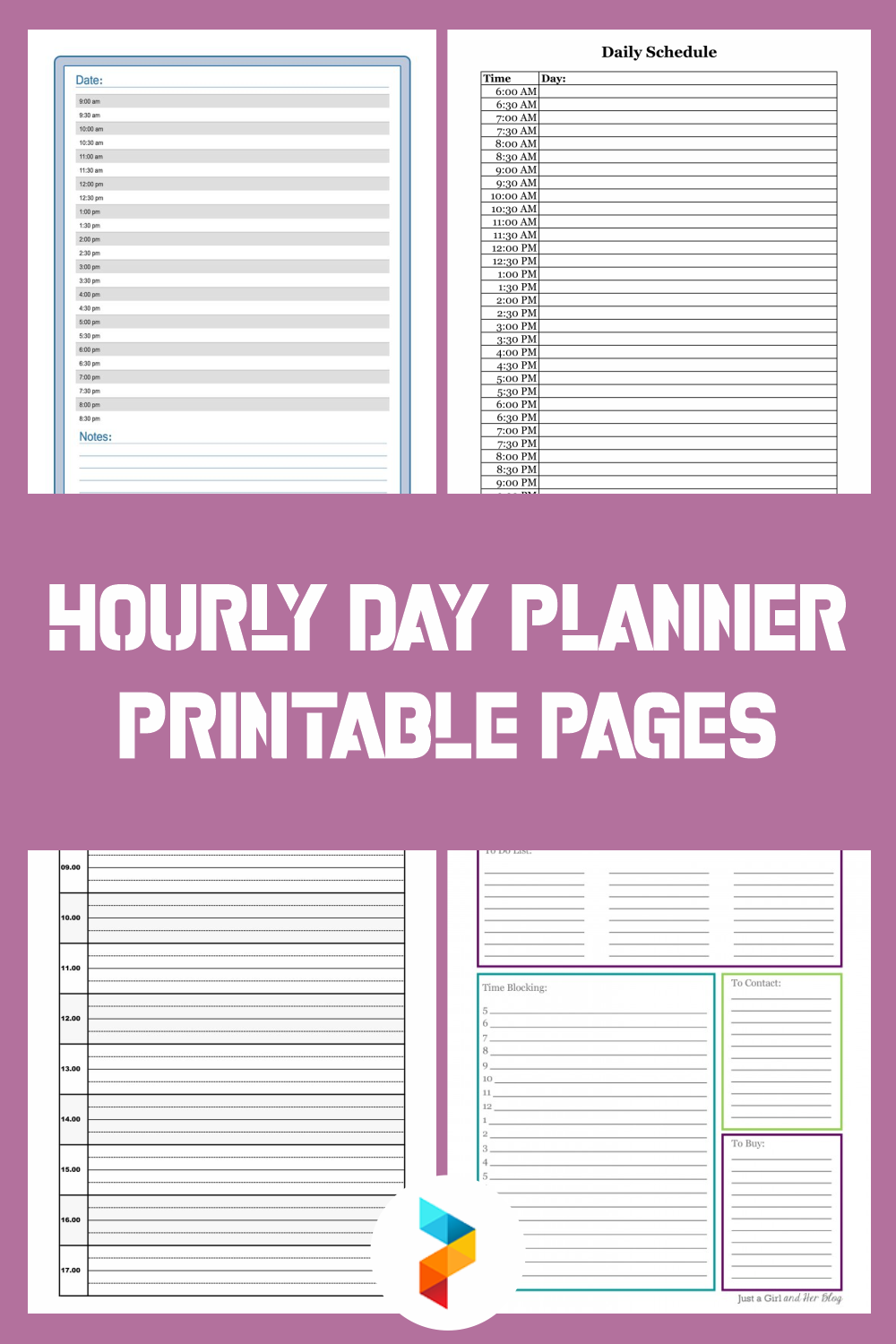 10 Best Hourly Day Planner Printable Pages 8071