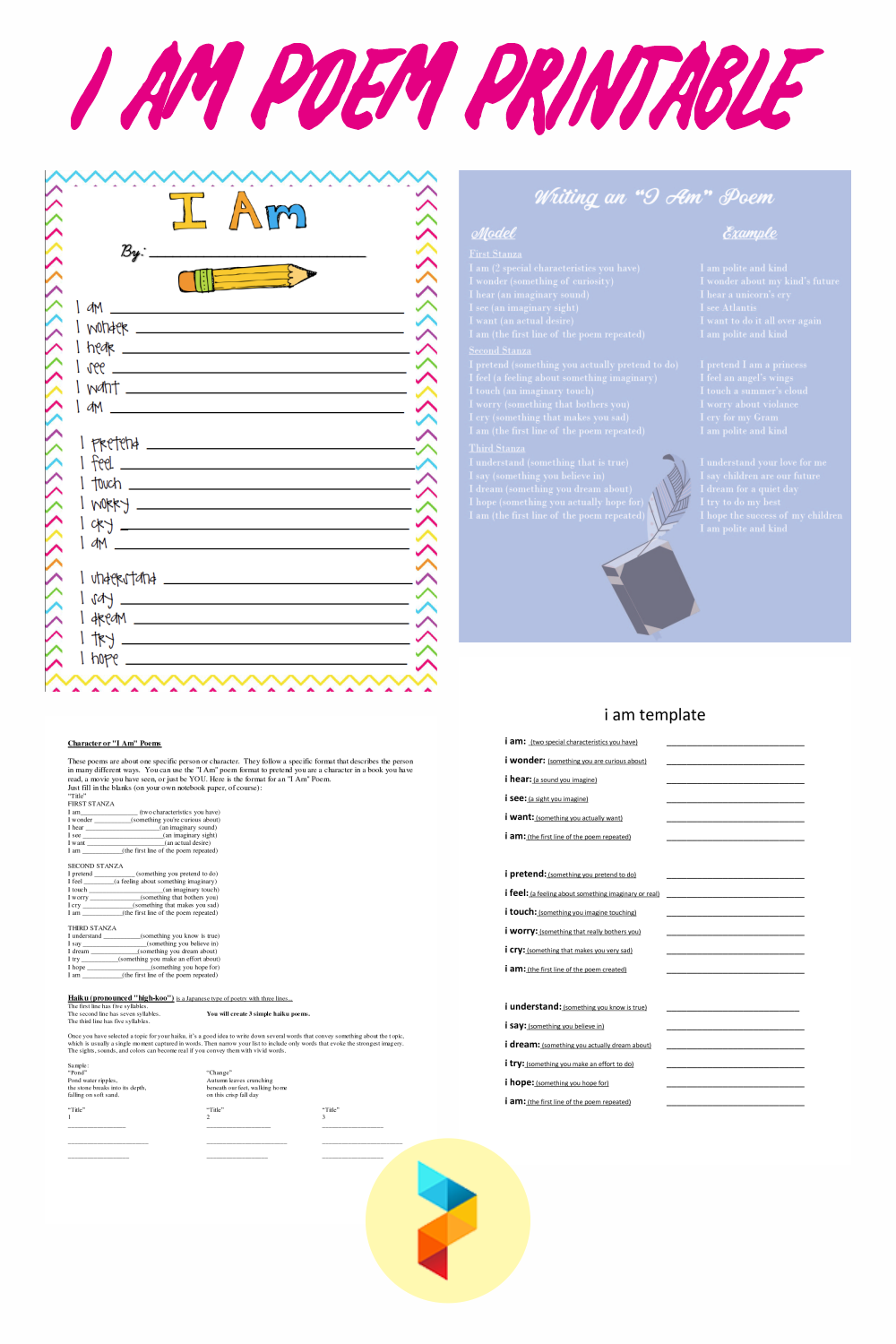 I Am Poem Worksheet