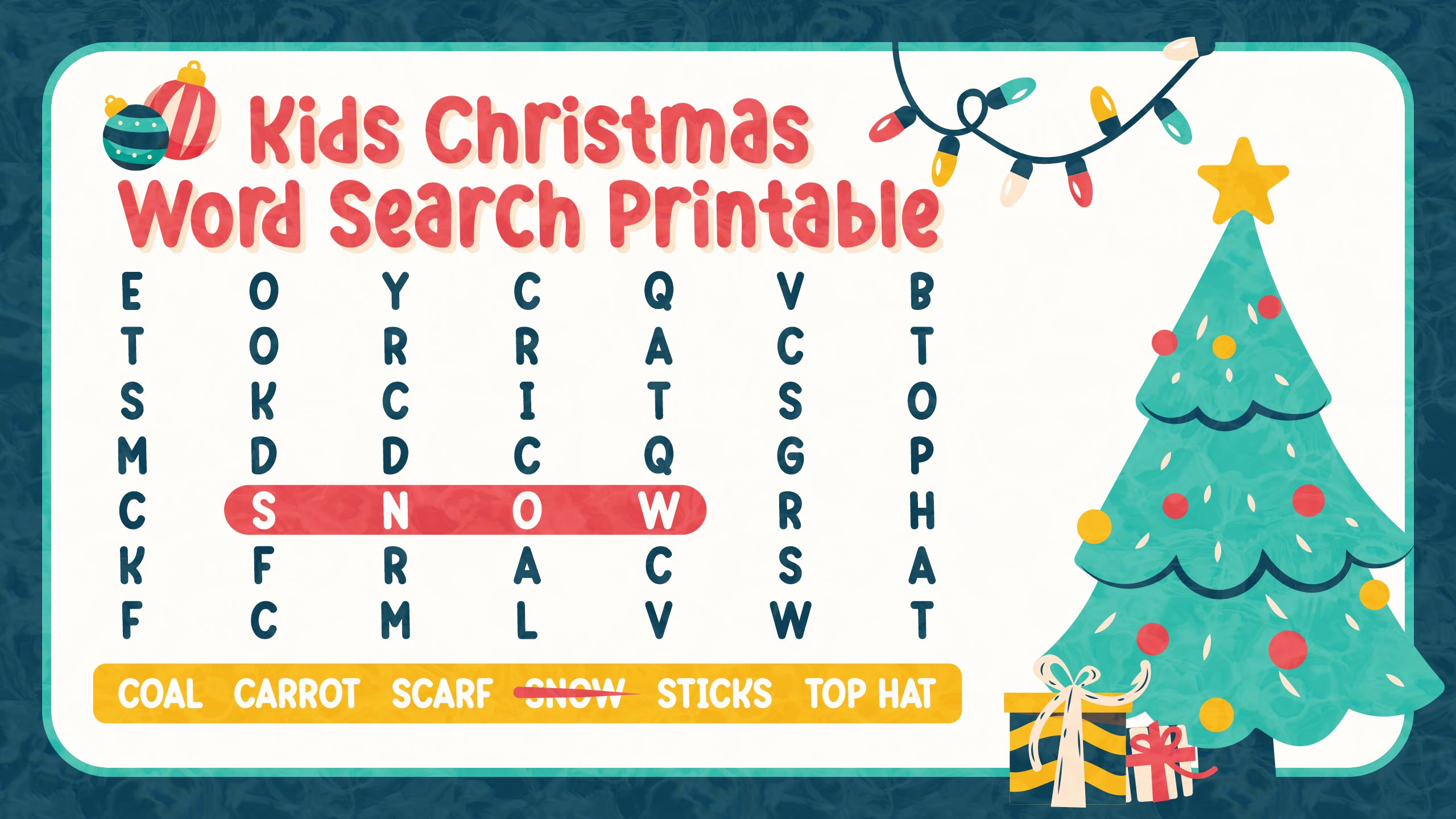 Kids Christmas Word Search