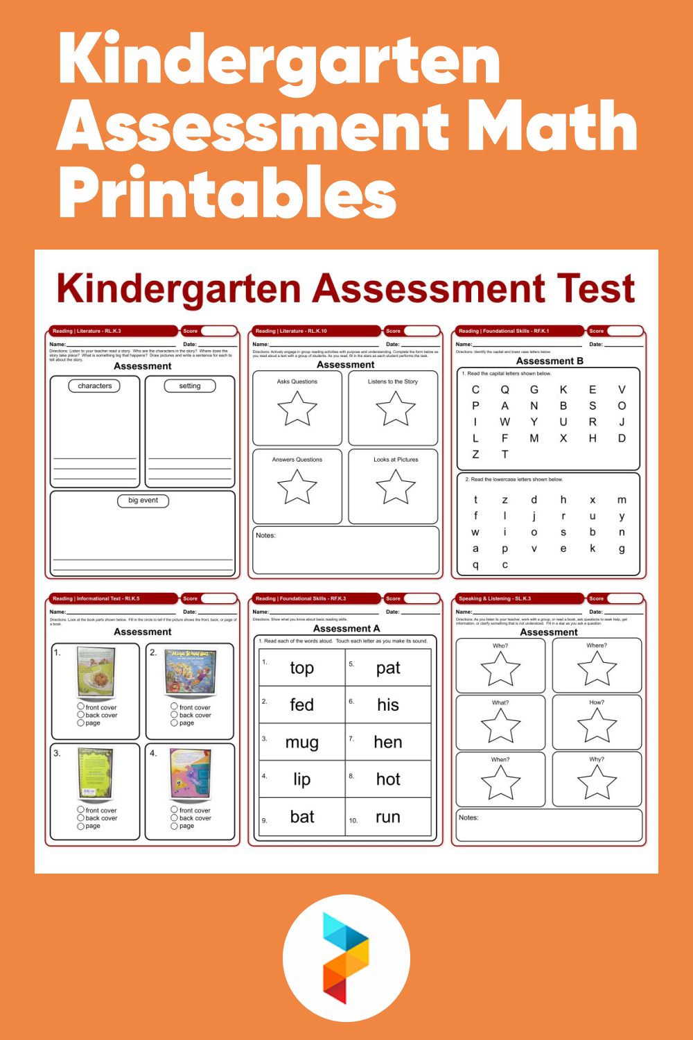 Kindergarten Assessment Math Printables